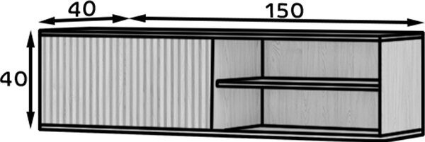 Nástěnný TV stolek ENTSIAN 150x40cm, dub artisan
