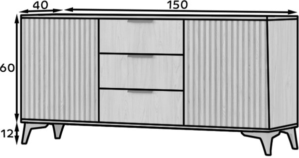 Komoda ENTSIAN 150x70cm, dub artisan