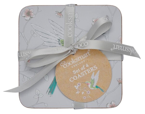 Šedé podtácky v sadě 4 ks Hummingbirds – Cooksmart ®