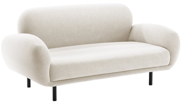 Micadoni Bílá bouclé dvoumístná pohovka Poppy 148 cm