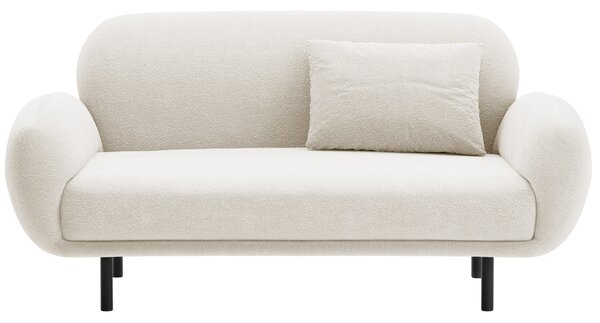 Micadoni Bílá bouclé dvoumístná pohovka Poppy 148 cm