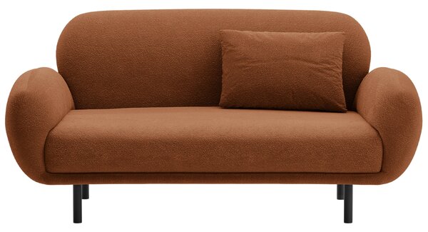 Micadoni Terakotově oranžová bouclé dvoumístná pohovka Poppy 148 cm