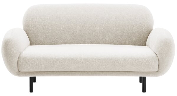 Micadoni Bílá bouclé dvoumístná pohovka Poppy 148 cm