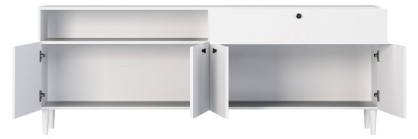 Komoda se skříňkami a zásuvkou DULLUM 200x75cm, bílá