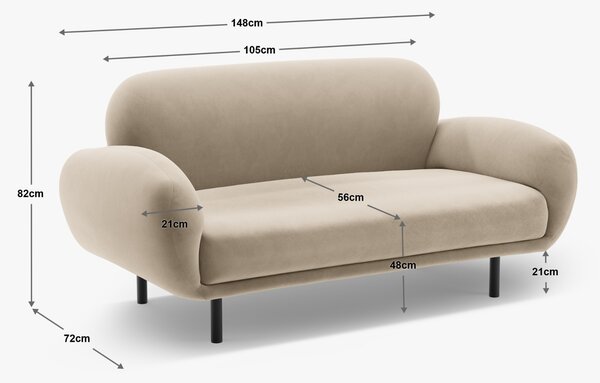 Micadoni Šedá bouclé dvoumístná pohovka Poppy 148 cm