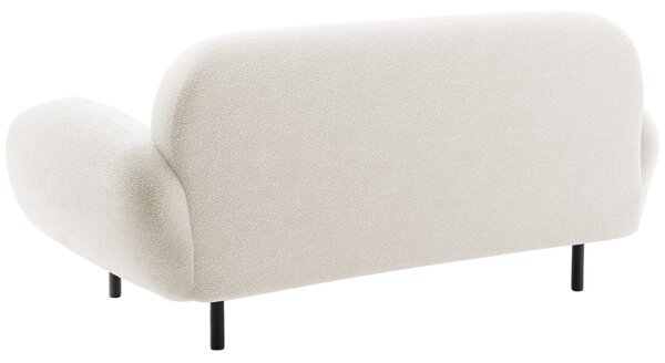 Micadoni Bílá bouclé dvoumístná pohovka Poppy 148 cm