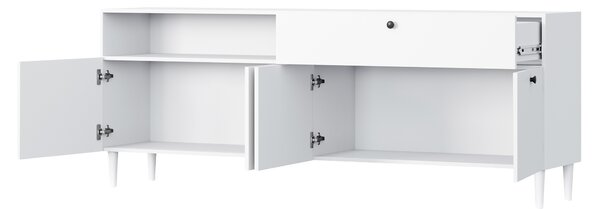 Komoda se skříňkami a zásuvkou DULLUM 200x75cm, bílá