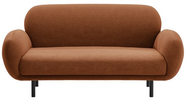 Micadoni Terakotově oranžová bouclé dvoumístná pohovka Poppy 148 cm