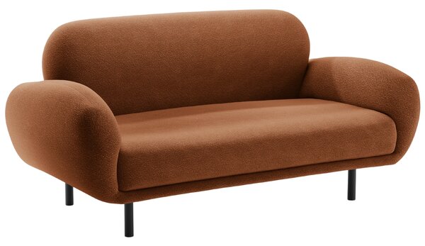 Micadoni Terakotově oranžová bouclé dvoumístná pohovka Poppy 148 cm