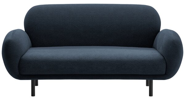 Micadoni Tmavě modrá bouclé dvoumístná pohovka Poppy 148 cm