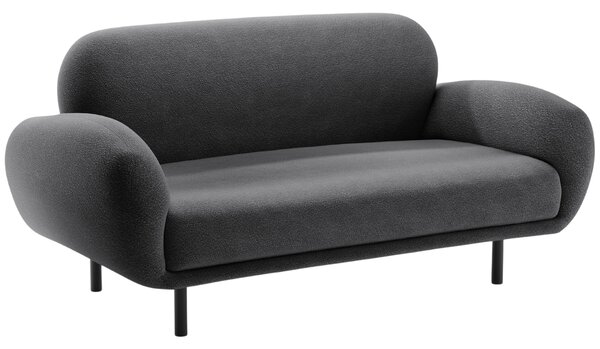 Micadoni Tmavě šedá bouclé dvoumístná pohovka Poppy 148 cm
