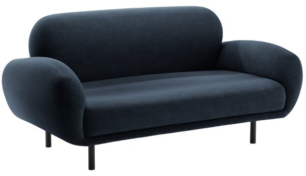 Micadoni Tmavě modrá bouclé dvoumístná pohovka Poppy 148 cm