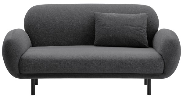 Micadoni Tmavě šedá bouclé dvoumístná pohovka Poppy 148 cm