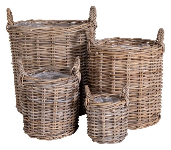 Set 4 ks proutěných květináčů Craveria (přírodní)