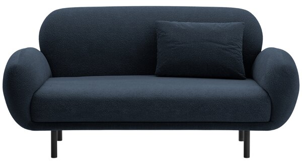 Micadoni Tmavě modrá bouclé dvoumístná pohovka Poppy 148 cm