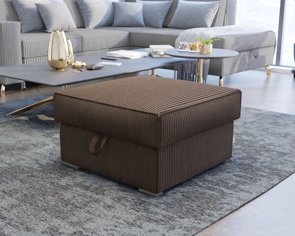 Tmavě hnědý taburet SMART COSARO s úložným prostorem 65x65 cm