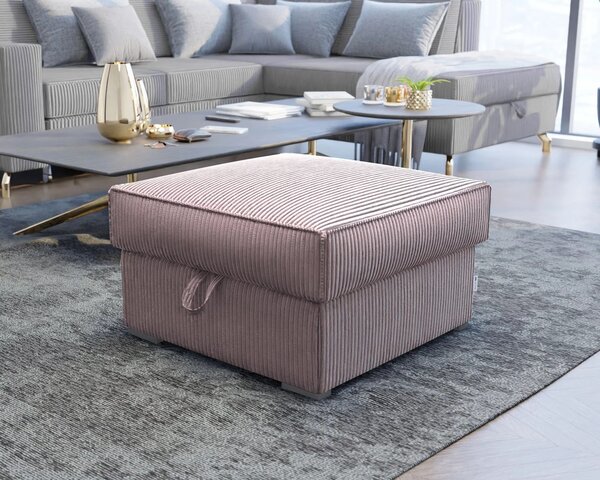 Světle fialový taburet SMART COSARO s úložným prostorem 65x65 cm