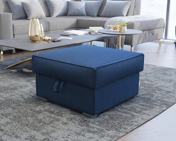 Tmavě modrý taburet SMART COSARO s úložným prostorem 65x65 cm