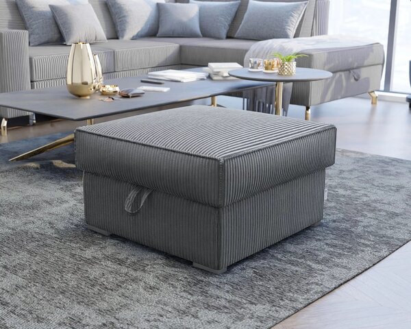 Šedý taburet SMART COSARO s úložným prostorem 65x65 cm