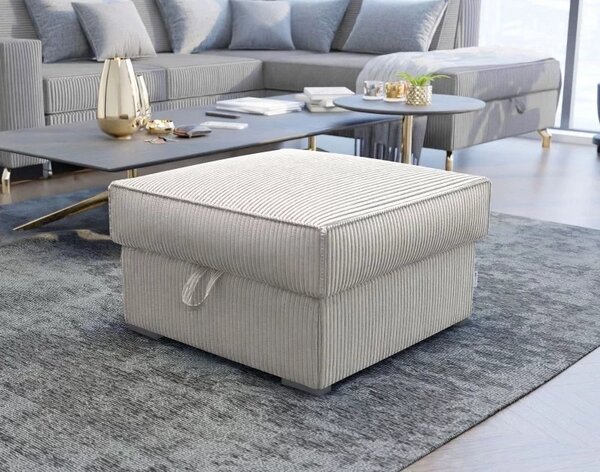 Světle béžový taburet SMART COSARO s úložným prostorem 65x65 cm