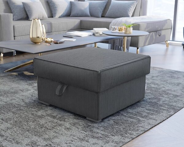Tmavě šedý taburet SMART COSARO s úložným prostorem 65x65 cm