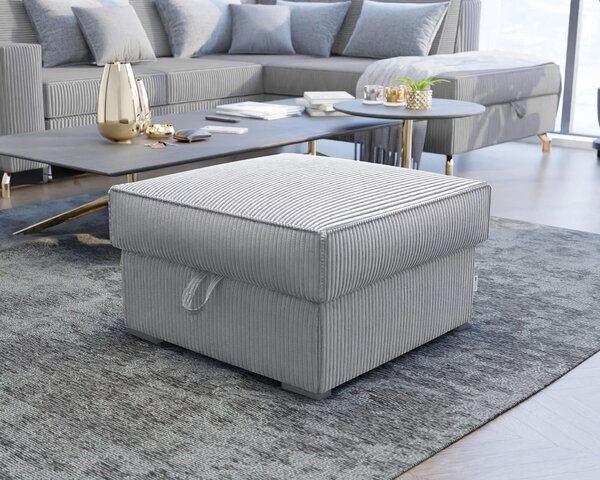 Světle šedý taburet SMART COSARO s úložným prostorem 65x65 cm