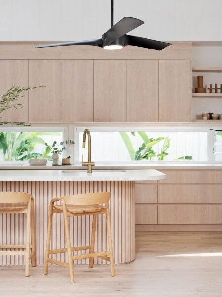 Lucci air 213358 - LED Stmívatelný ventilátor LINE 1xGX53/12W/230V černá + DO