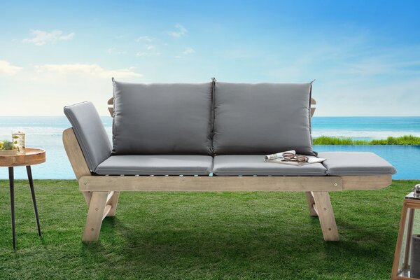 Zahradní lavička MODULAR GREY 152 CM masiv akácie Exteriér | Zahradní lavice