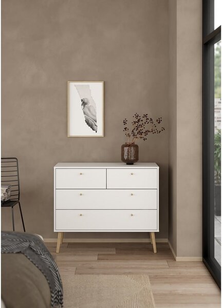 Bílá nízká komoda 99x82 cm Bodo – Tvilum