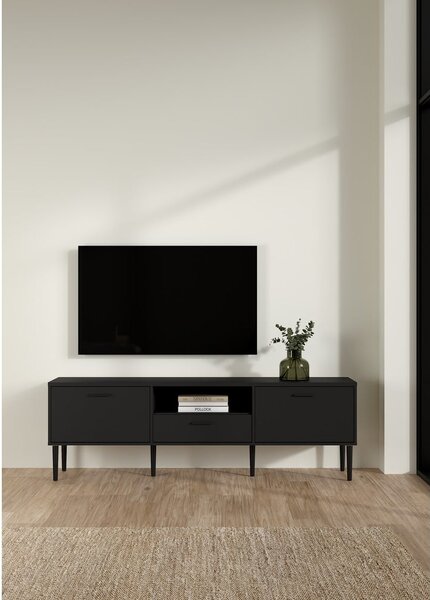 Černý TV stolek 177x57 cm Media – Tvilum