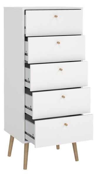 Bílá vysoká komoda 50x120 cm Bodo – Tvilum