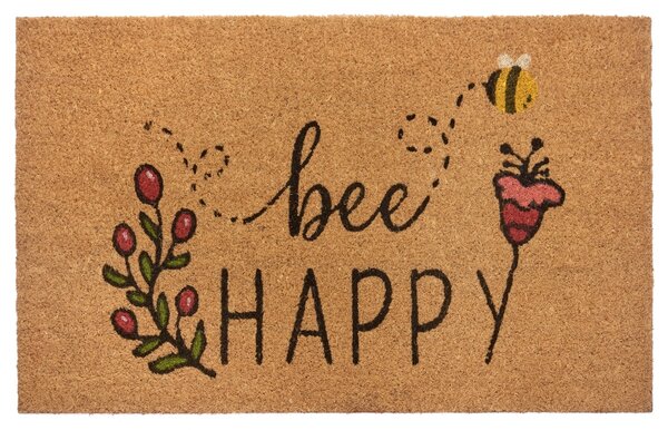 Hanse Home, Rohožka Bee happy 105572 - na ven i na doma, 45x75, hnědá, chodba / předsíň