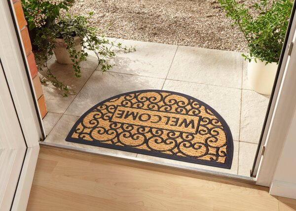 Hanse Home, Rohožka Mix Mats Cocos 105557 - na ven i na doma, 45x75 půlkruh, hnědá, chodba / předsíň