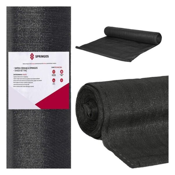 SPRINGOS Stínící tkanina 150cm x 50m, 90% zastínění, černá SPRINGOS SN0023 SN0023-XG