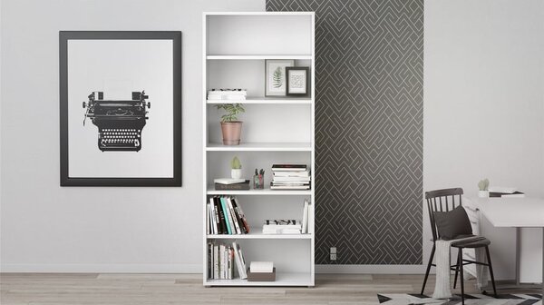 Bílá modulární knihovna 89x222 cm Prima – Tvilum