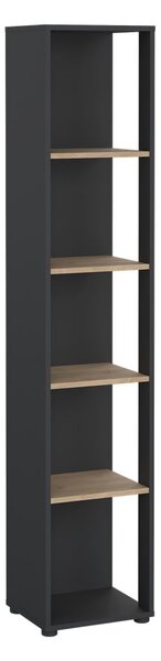 Knihovna v dekoru dubu v antracitovo-přírodní barvě 41x205 cm Sign – Tvilum