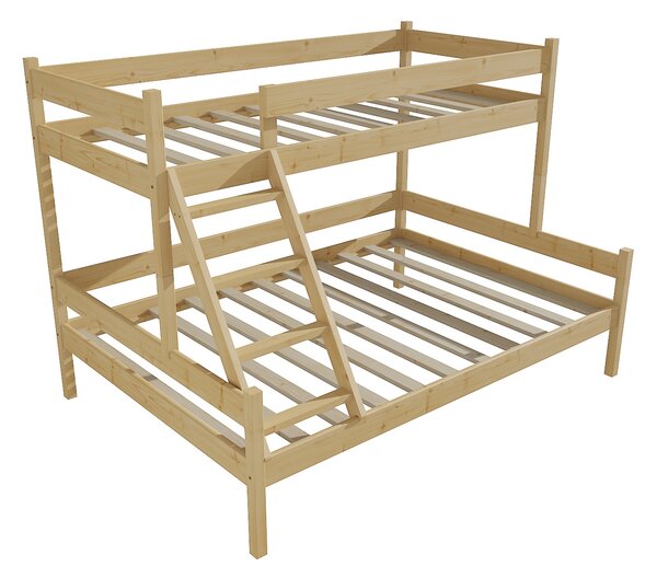 Vomaks Patrová postel s rozšířeným spodním lůžkem PPS 002 Rozměr: 100/120 x 180 cm, Povrchová úprava: bezbarvý lak