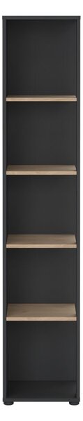 Knihovna v dekoru dubu v antracitovo-přírodní barvě 41x205 cm Sign – Tvilum