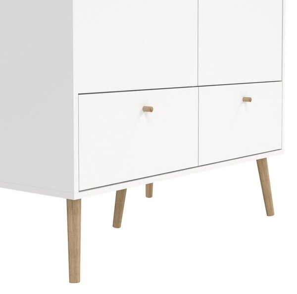 Bílá šatní skříň 99x200 cm Bodo – Tvilum