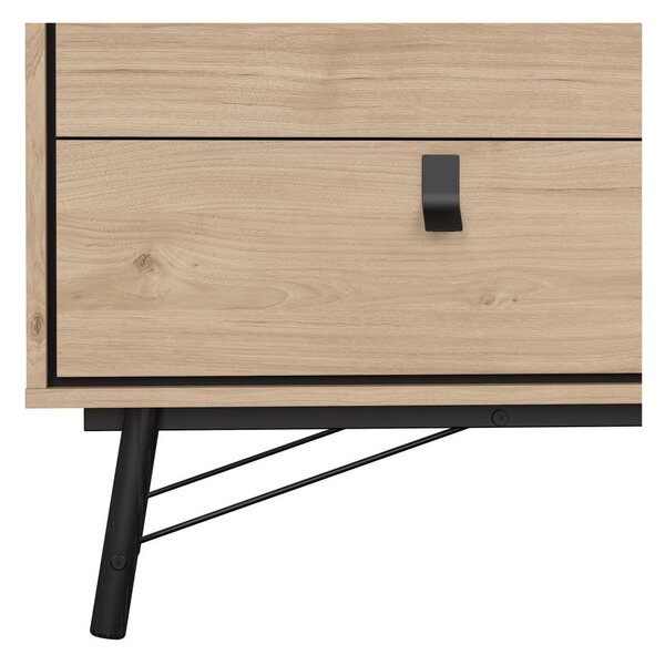 Nízká komoda v dekoru dubu v přírodní barvě 153x95 cm Ry – Tvilum