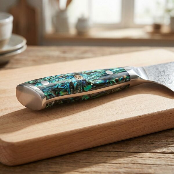Sekáček z damaškové oceli SaKuRo Ocean Shell 19 cm