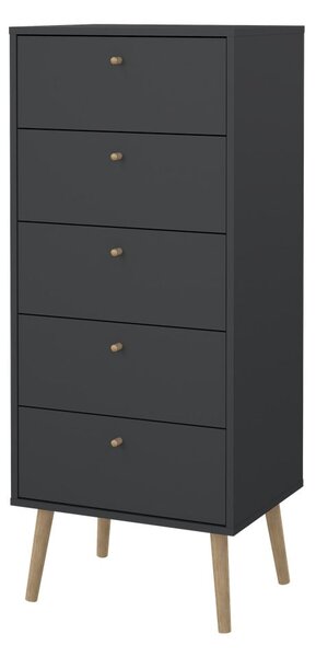 Antracitová vysoká komoda 50x120 cm Bodo – Tvilum