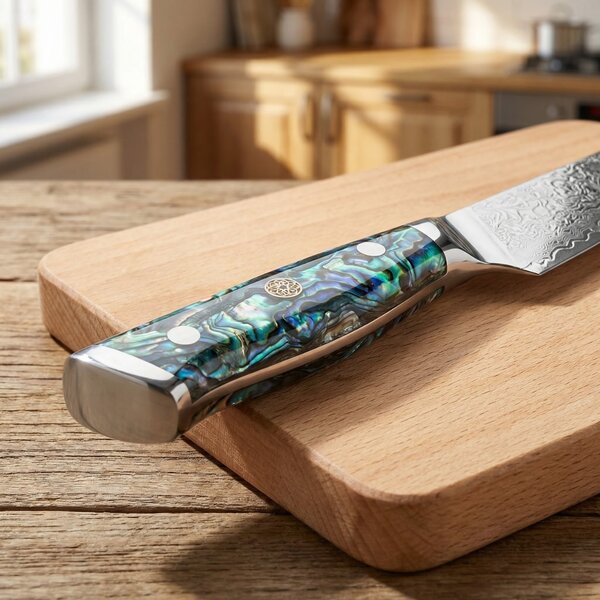Víceúčelový nůž z damaškové oceli SaKuRo Ocean Shell 15,2 cm