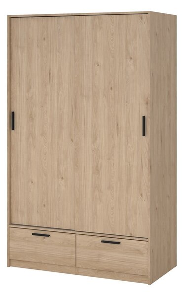 Šatní skříň v dekoru dubu s posuvnými dveřmi v přírodní barvě 121x200 cm Line – Tvilum