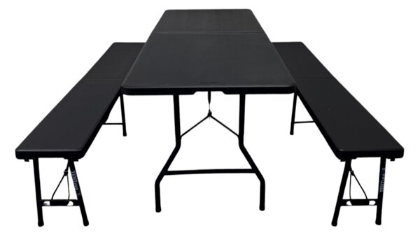 TENTino Plastový pivní set skládací BLACK - 180 cm