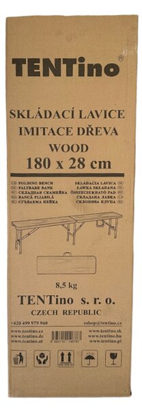 TENTino Plastová skládací lavice WOOD 180 cm