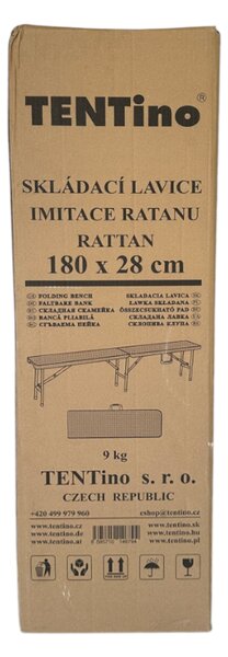 TENTino Plastová skládací lavice RATTAN 180 cm