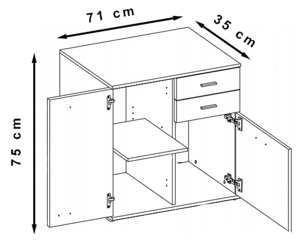 Komoda MIKA 2 sonoma