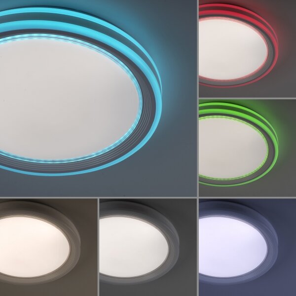 Leuchten Direkt 15154-16-LED RGB Stmívatelné stropní svítidlo EDGING 39W/230V+DO