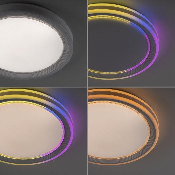 Leuchten Direkt 15154-16-LED RGB Stmívatelné stropní svítidlo EDGING 39W/230V+DO